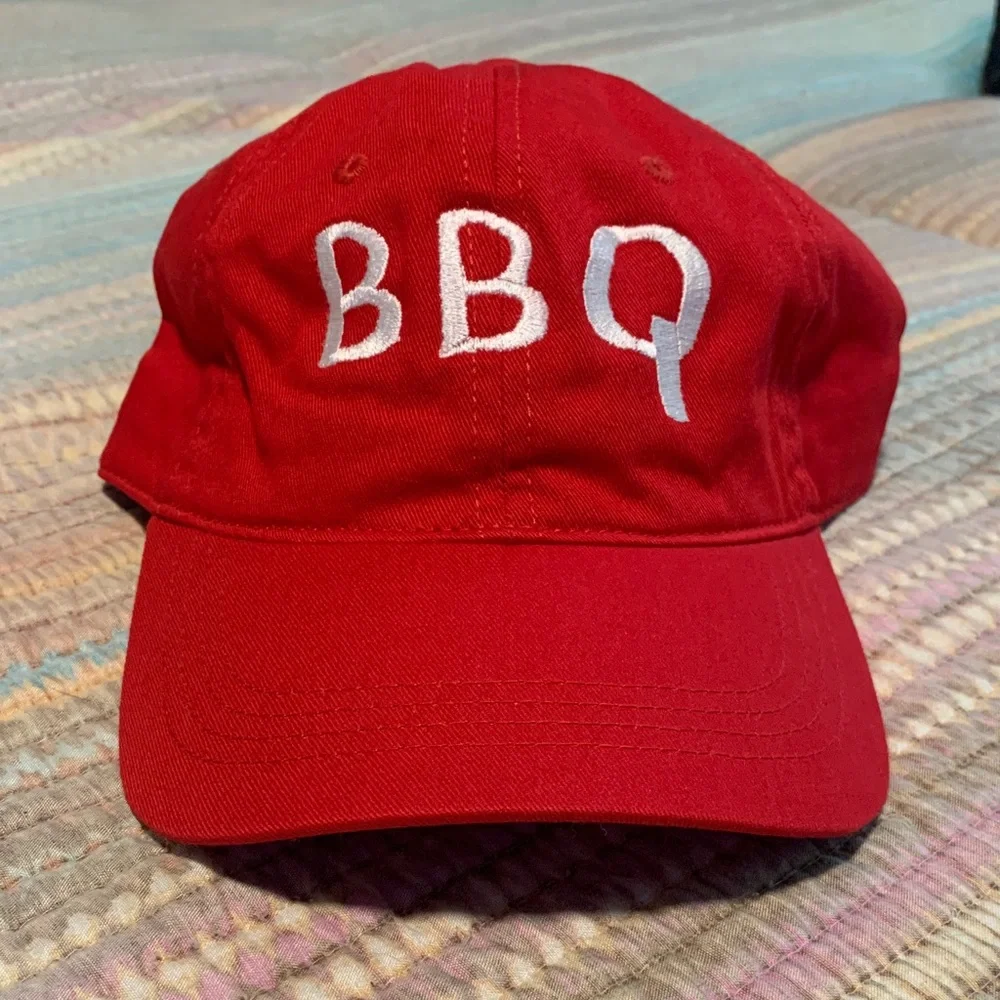 Vibrant Red BBQ Adjustable Baseball Cap - Picture 1 of 3